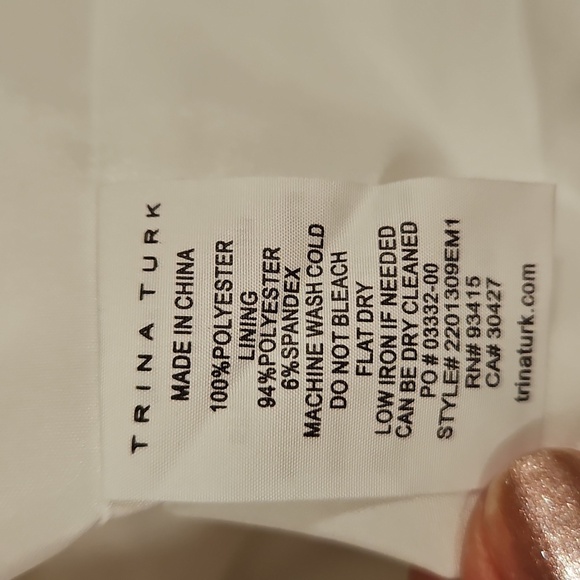 💕TRINA TURK💕 Palm Colony Embroidered Shift Dress ~ Whitewash 4 NWT - Picture 11 of 11